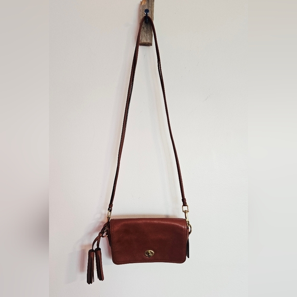 Coach Legacy Leather Penny Crossbody Bag in Cognac Brown - Picture 4 of 10